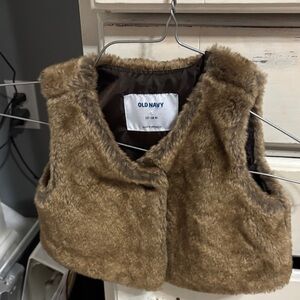 Old Navy Tan Faux Fur Kids Vest
